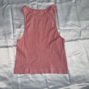 Pink Ribbed Tank Top